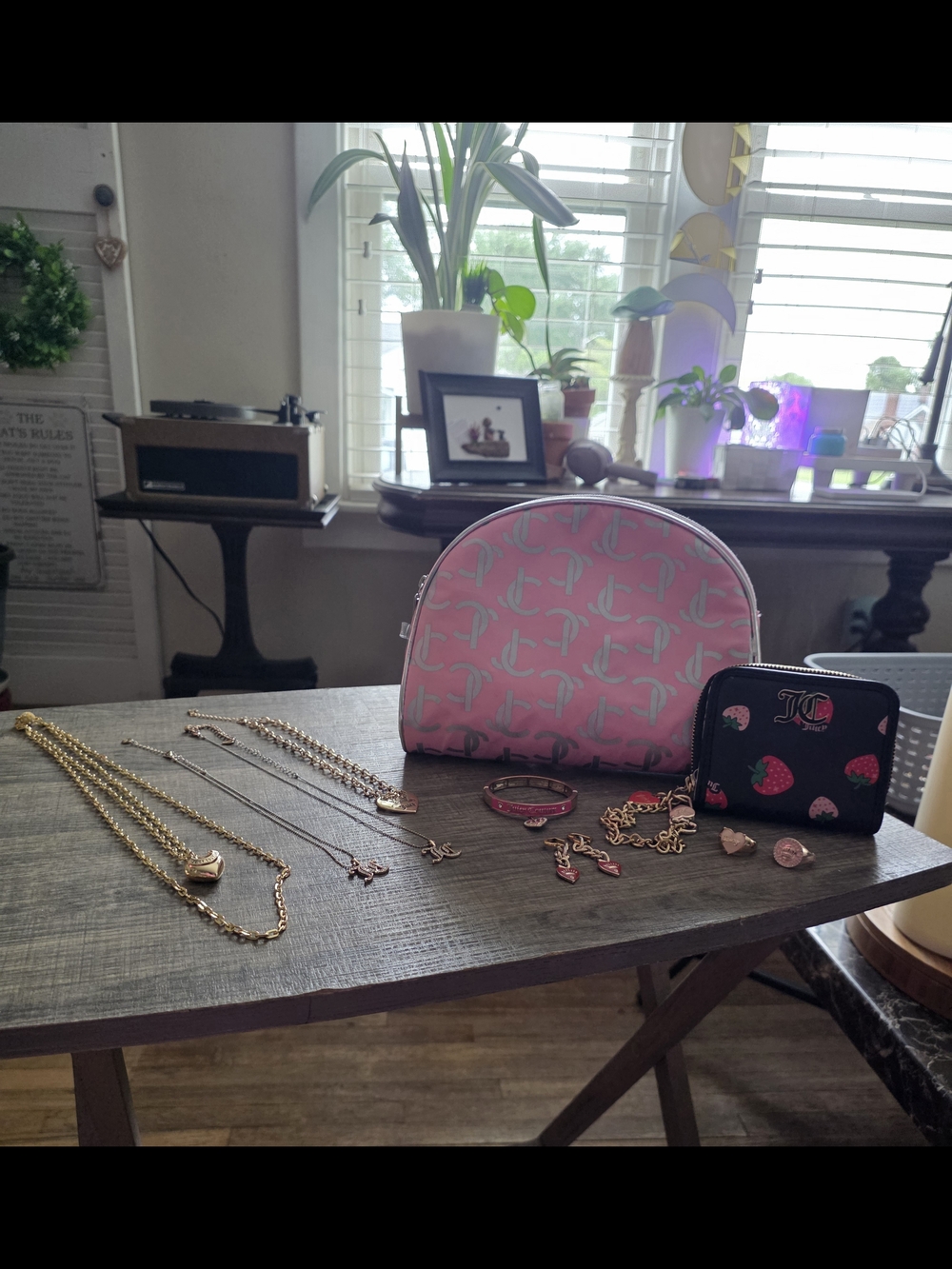 Juicy Couture Pink Logo Bag, Strawberry Wallet & Jewelry Set FOR A TRUE JC FAN!!